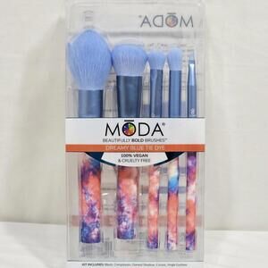 MODA - 5 Piece Groovy Glam Tie Dye Make-Up Brush Set - Beautifully Bold Brushes